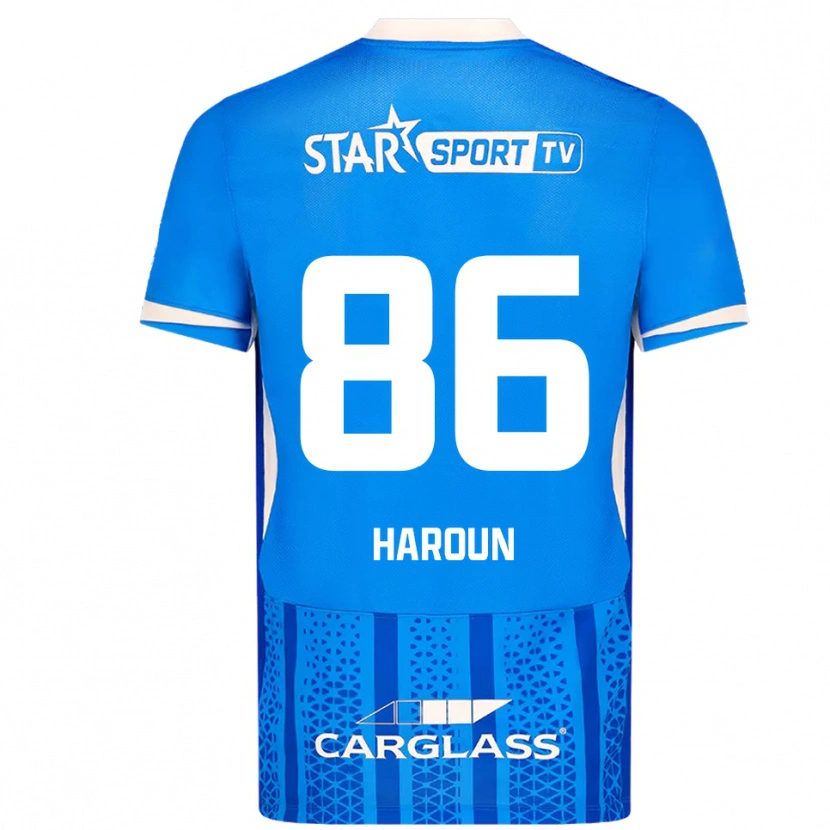 Danxen Børn Kenan Haroun #86 Blå Hvid Hjemmebane Spillertrøjer 2025/26 Trøje T-Shirt
