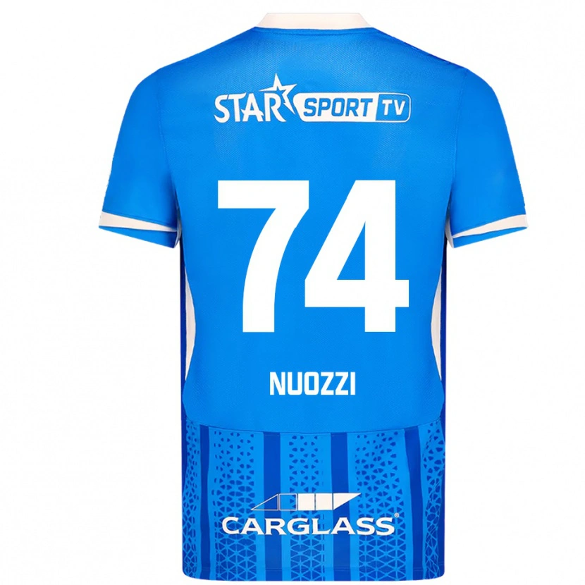 Danxen Børn Cédric Nuozzi #74 Blå Hvid Hjemmebane Spillertrøjer 2025/26 Trøje T-Shirt