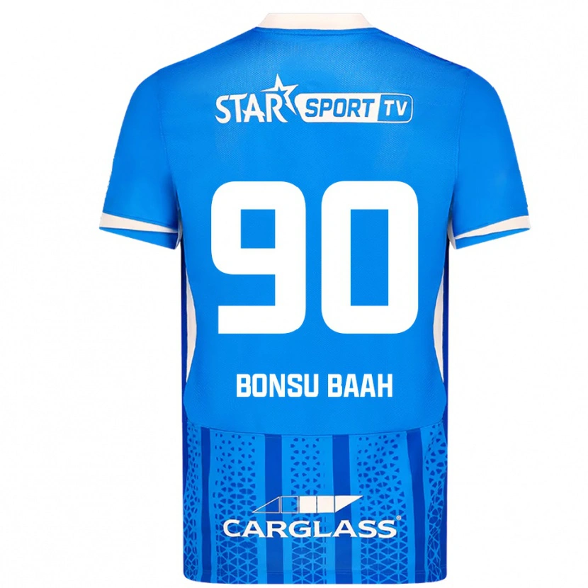 Danxen Børn Christopher Bonsu Baah #90 Blå Hvid Hjemmebane Spillertrøjer 2025/26 Trøje T-Shirt