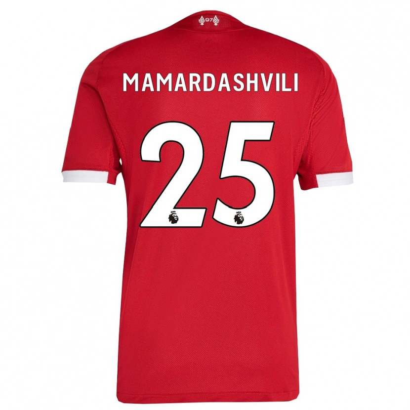 Danxen Børn Giorgi Mamardashvili #25 Rød Hvid Hjemmebane Spillertrøjer 2025/26 Trøje T-Shirt
