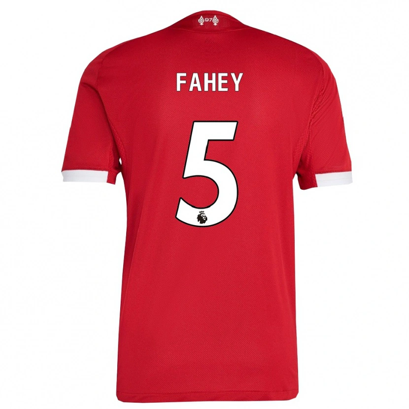 Danxen Børn Niamh Fahey #5 Rød Hvid Hjemmebane Spillertrøjer 2025/26 Trøje T-Shirt
