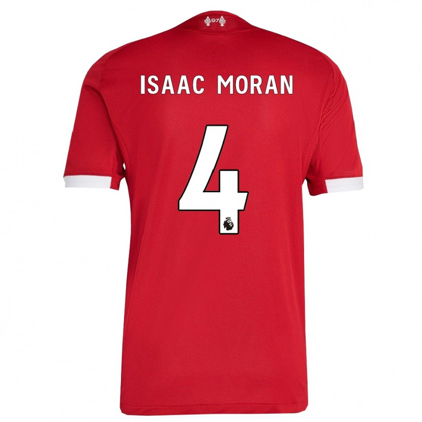 Danxen Børn Isaac Moran #4 Rød Hvid Hjemmebane Spillertrøjer 2025/26 Trøje T-Shirt