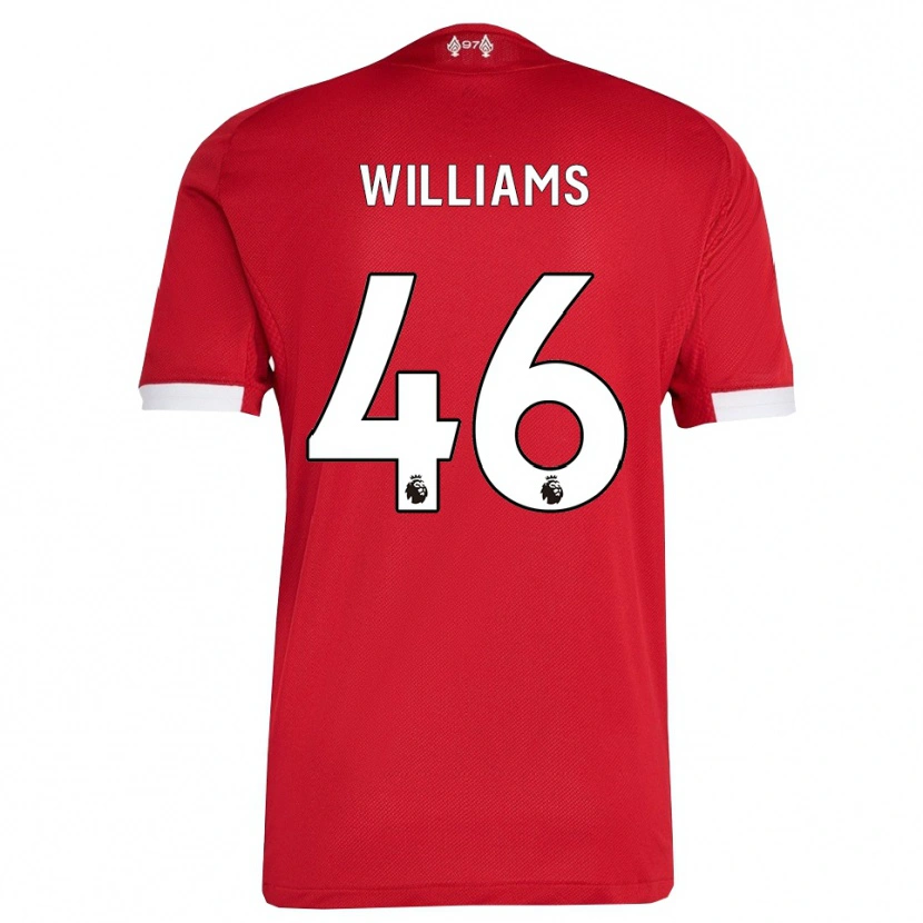 Danxen Børn Rhys Williams #46 Rød Hvid Hjemmebane Spillertrøjer 2025/26 Trøje T-Shirt