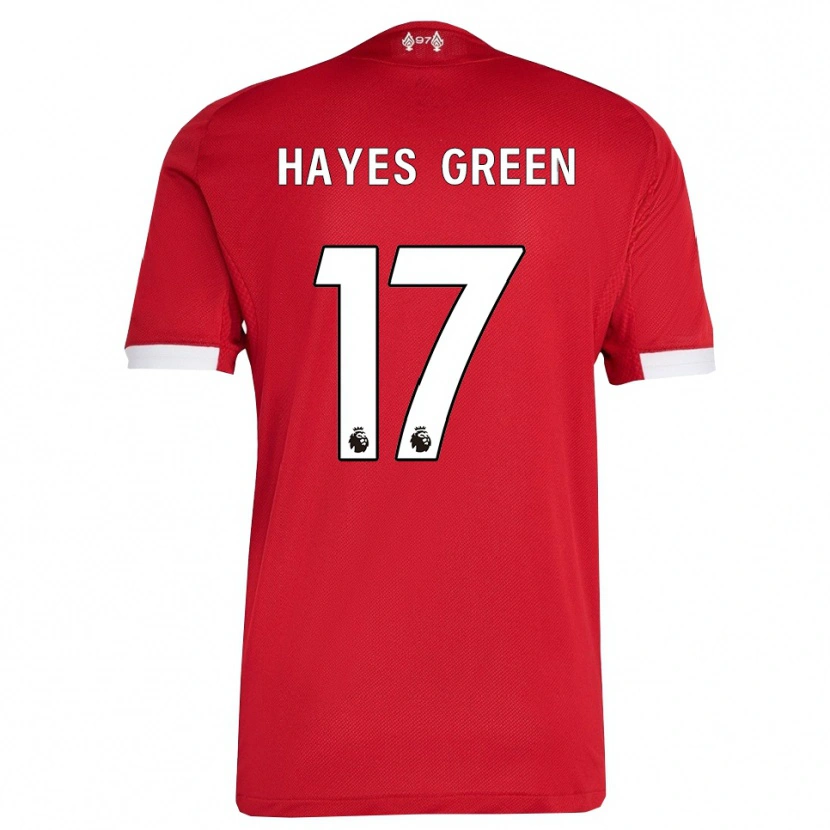 Danxen Børn Charlie Hayes-Green #17 Rød Hvid Hjemmebane Spillertrøjer 2025/26 Trøje T-Shirt