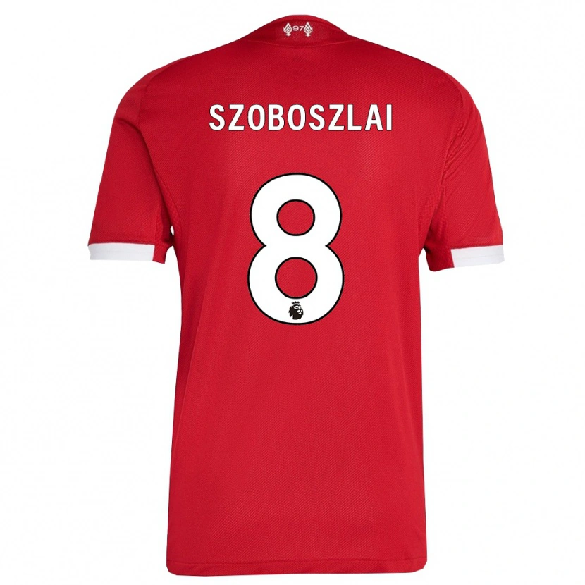 Danxen Børn Dominik Szoboszlai #8 Rød Hvid Hjemmebane Spillertrøjer 2025/26 Trøje T-Shirt