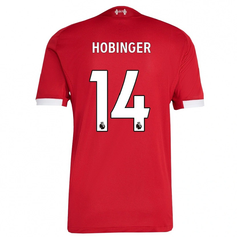Danxen Børn Marie Höbinger #14 Rød Hvid Hjemmebane Spillertrøjer 2025/26 Trøje T-Shirt
