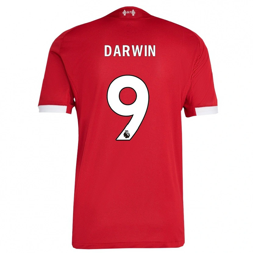 Danxen Børn Darwin Núñez #9 Rød Hvid Hjemmebane Spillertrøjer 2025/26 Trøje T-Shirt