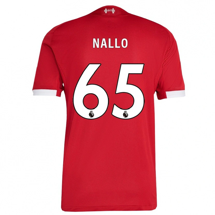 Danxen Børn Amara Nallo #65 Rød Hvid Hjemmebane Spillertrøjer 2025/26 Trøje T-Shirt