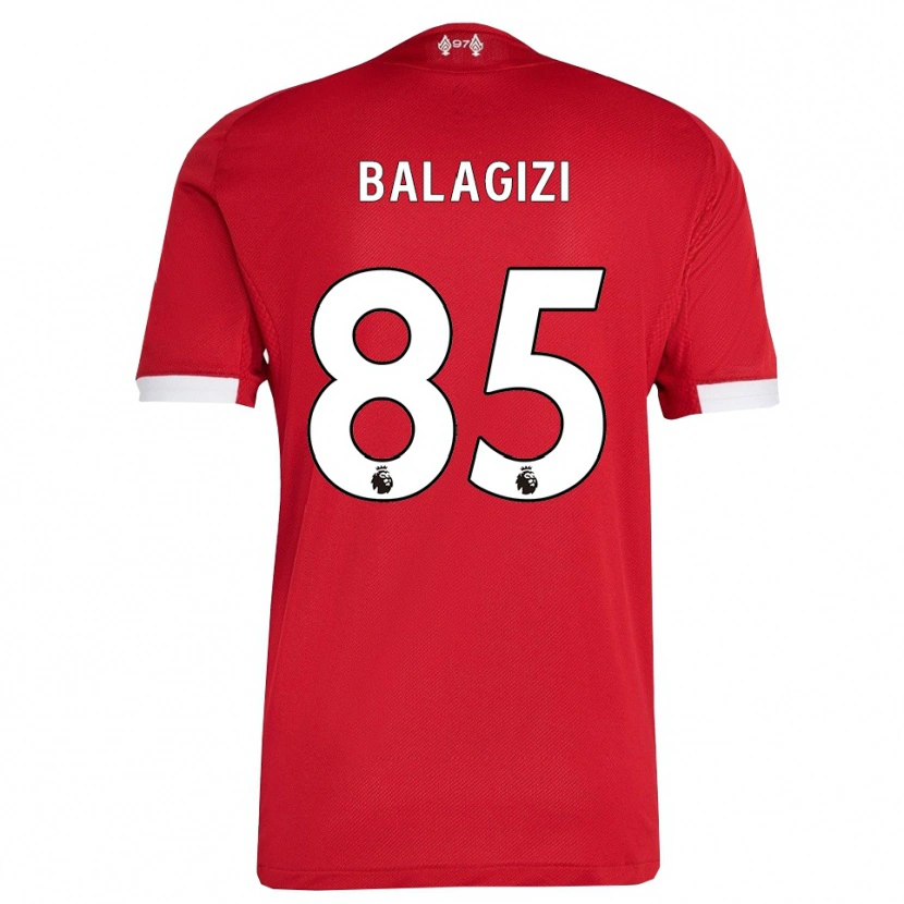 Danxen Børn James Balagizi #85 Rød Hvid Hjemmebane Spillertrøjer 2025/26 Trøje T-Shirt