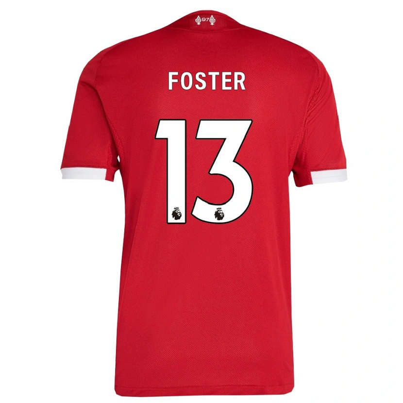 Danxen Børn Rylee Foster #13 Rød Hvid Hjemmebane Spillertrøjer 2025/26 Trøje T-Shirt