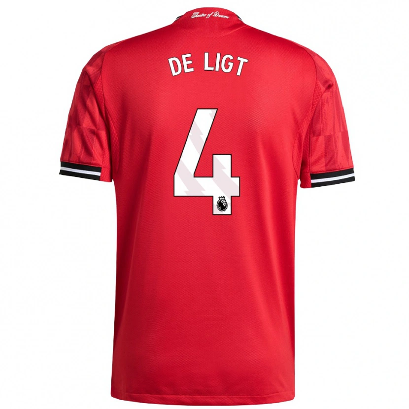 Danxen Børn Matthijs De Ligt #4 Rød Sort Hvid Hjemmebane Spillertrøjer 2025/26 Trøje T-Shirt