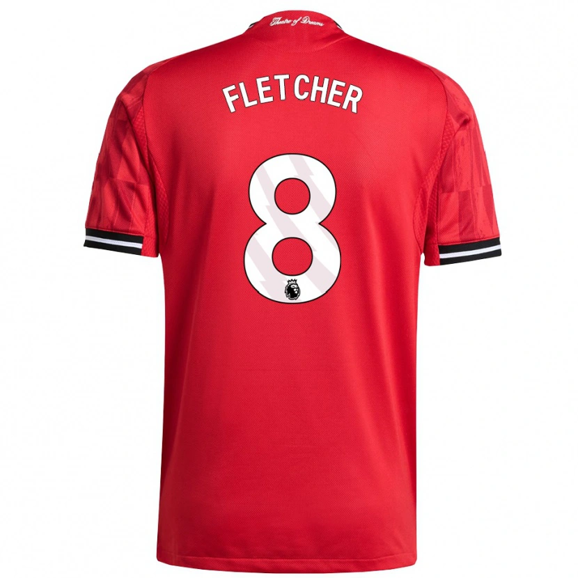 Danxen Børn Tyler Fletcher #8 Rød Sort Hvid Hjemmebane Spillertrøjer 2025/26 Trøje T-Shirt