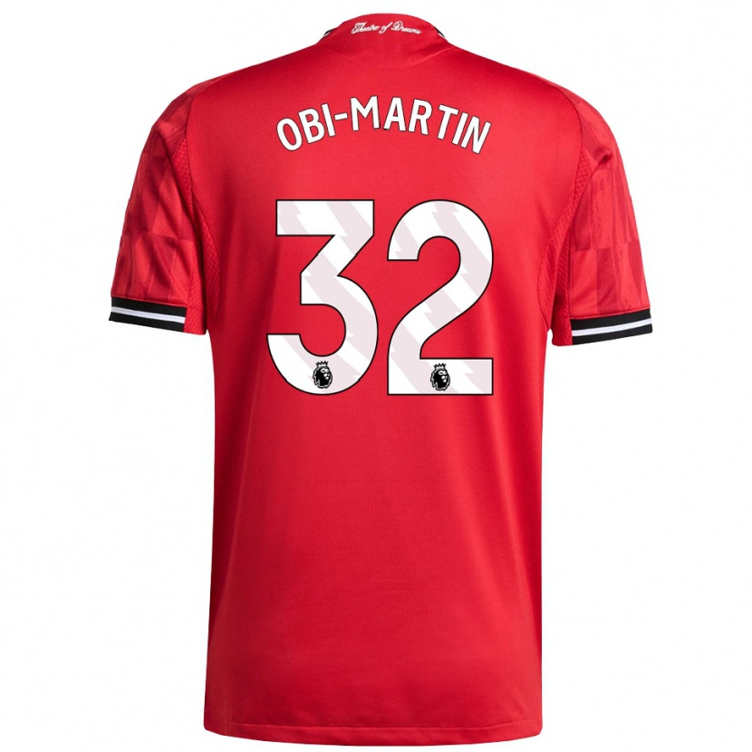 Danxen Børn Chido Obi #32 Rød Sort Hvid Hjemmebane Spillertrøjer 2025/26 Trøje T-Shirt