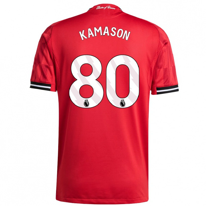 Danxen Børn Jaydan Kamason #80 Rød Sort Hvid Hjemmebane Spillertrøjer 2025/26 Trøje T-Shirt