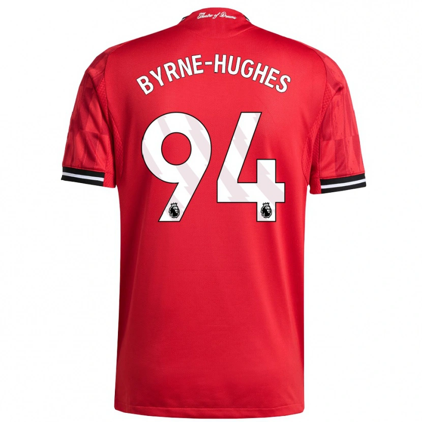 Danxen Børn Cameron Byrne-Hughes #94 Rød Sort Hvid Hjemmebane Spillertrøjer 2025/26 Trøje T-Shirt