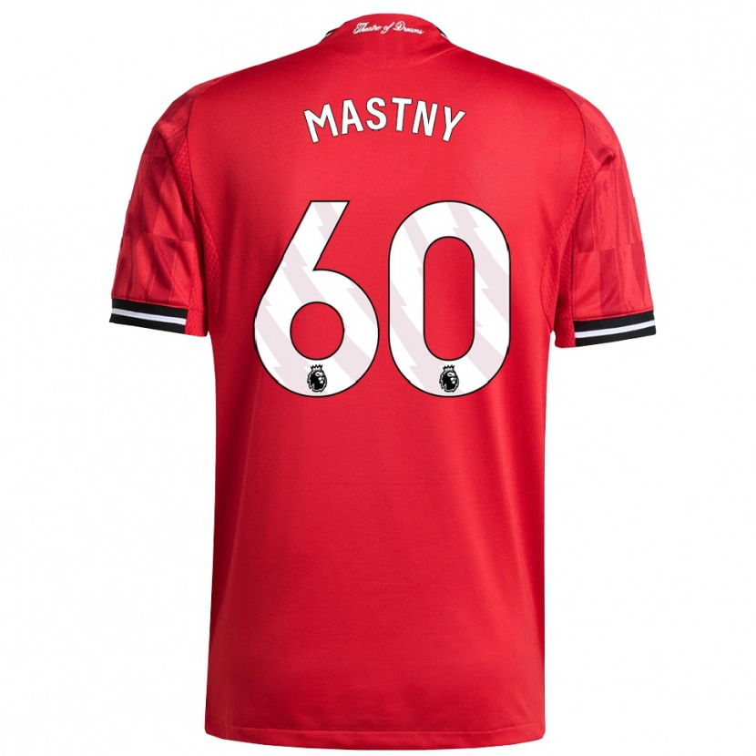 Danxen Børn Ondrej Mastny #60 Rød Sort Hvid Hjemmebane Spillertrøjer 2025/26 Trøje T-Shirt