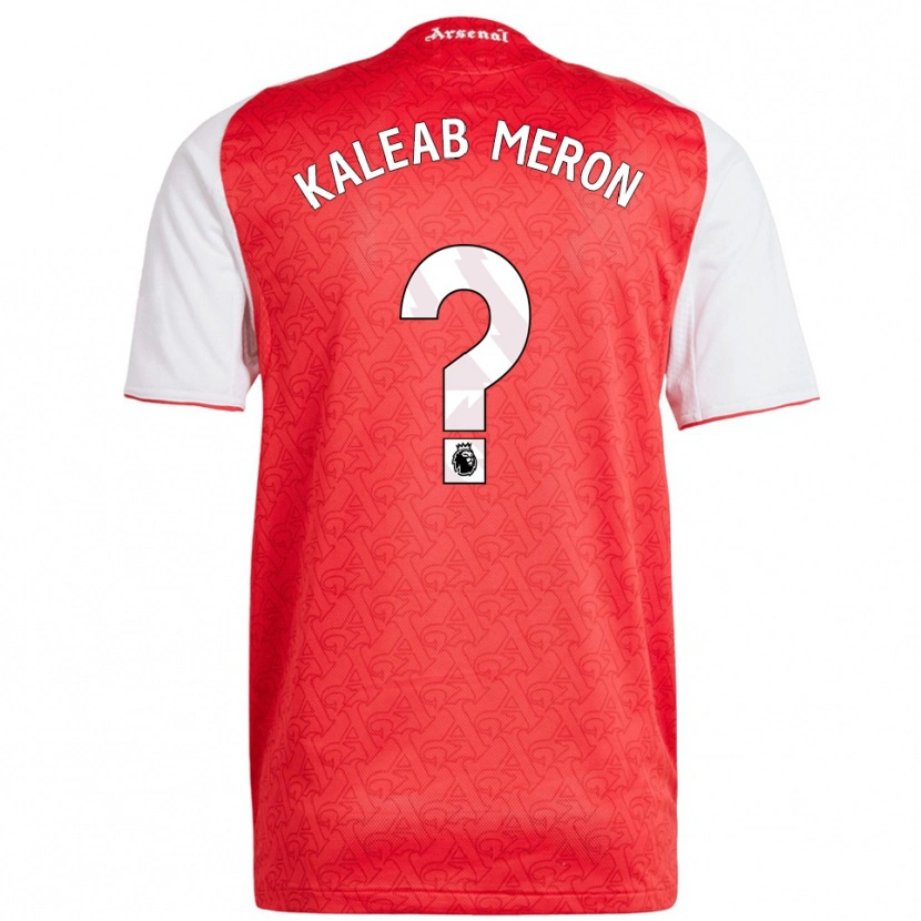 Danxen Børn Kaleab Meron #0 Rød Hvid Hjemmebane Spillertrøjer 2025/26 Trøje T-Shirt