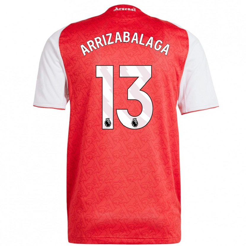 Danxen Børn Kepa Arrizabalaga #13 Rød Hvid Hjemmebane Spillertrøjer 2025/26 Trøje T-Shirt