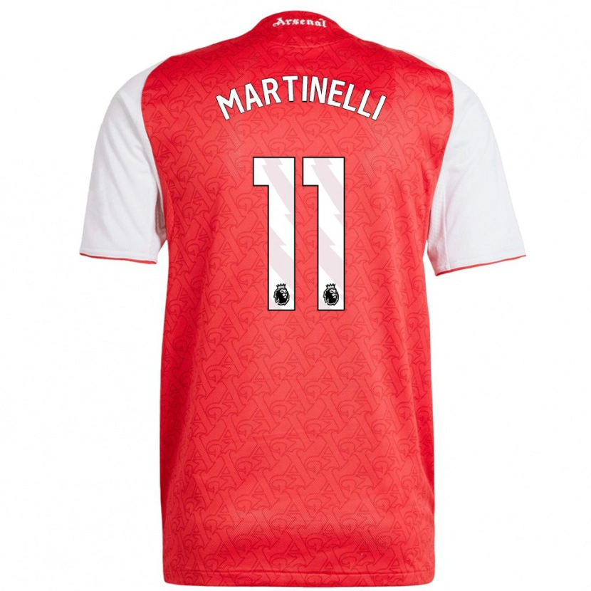 Danxen Børn Gabriel Martinelli #11 Rød Hvid Hjemmebane Spillertrøjer 2025/26 Trøje T-Shirt