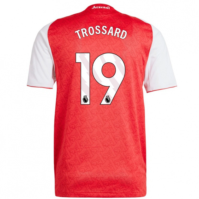 Danxen Børn Leandro Trossard #19 Rød Hvid Hjemmebane Spillertrøjer 2025/26 Trøje T-Shirt