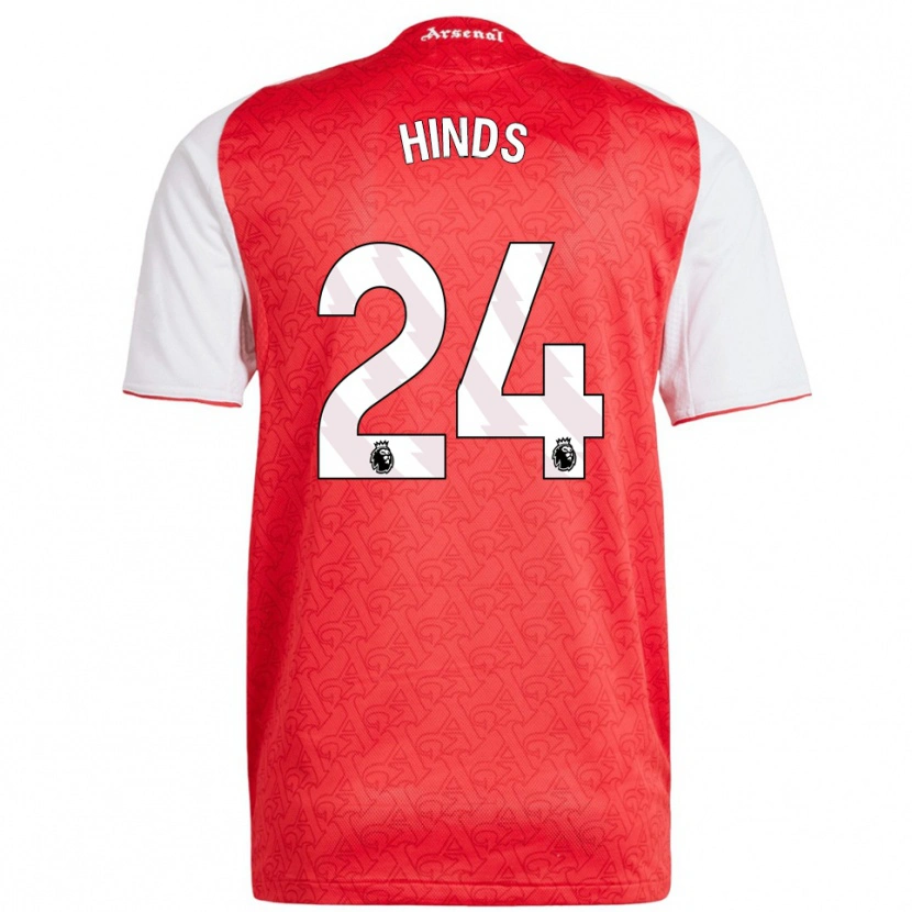 Danxen Børn Taylor Hinds #24 Rød Hvid Hjemmebane Spillertrøjer 2025/26 Trøje T-Shirt