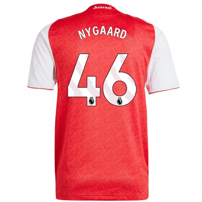 Danxen Børn Lucas Nygaard #46 Rød Hvid Hjemmebane Spillertrøjer 2025/26 Trøje T-Shirt