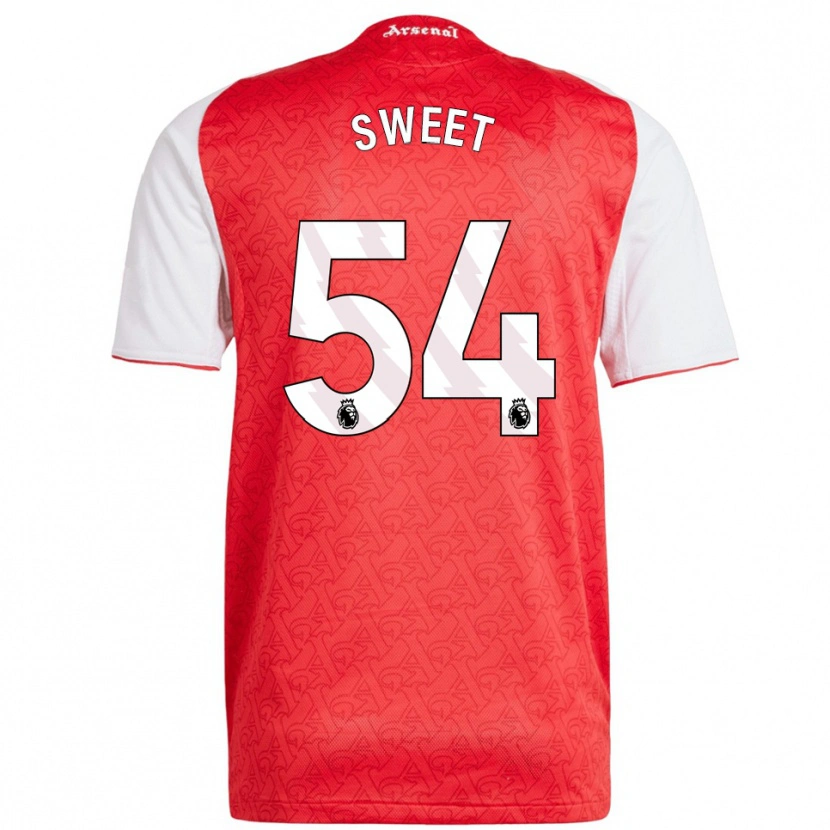 Danxen Børn William Sweet #54 Rød Hvid Hjemmebane Spillertrøjer 2025/26 Trøje T-Shirt
