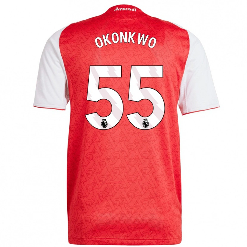 Danxen Børn Brian Okonkwo #55 Rød Hvid Hjemmebane Spillertrøjer 2025/26 Trøje T-Shirt