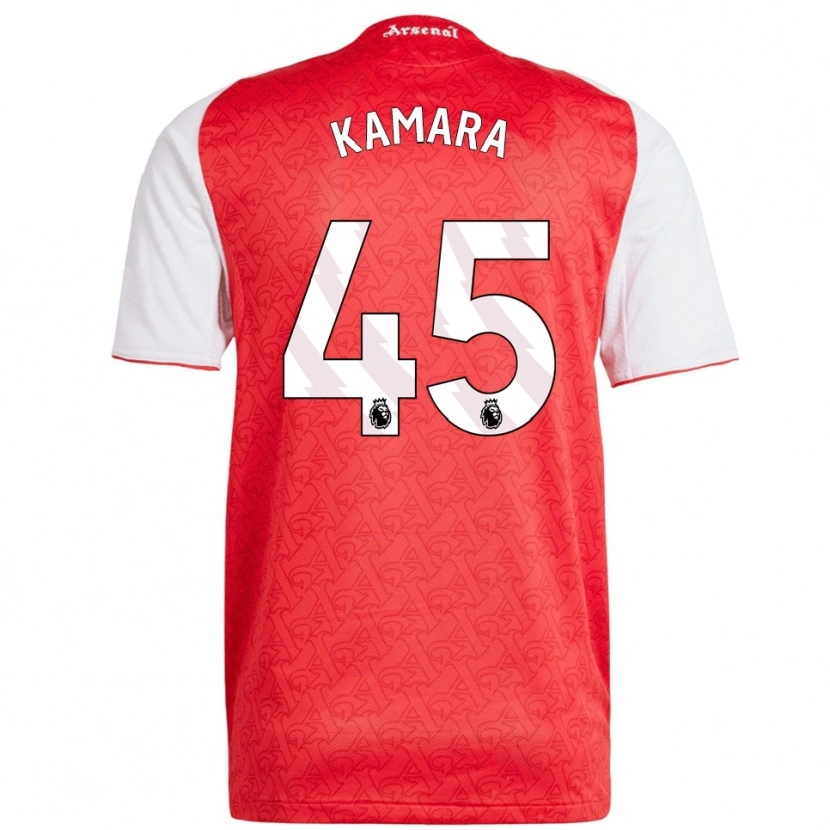 Danxen Børn Osman Kamara #45 Rød Hvid Hjemmebane Spillertrøjer 2025/26 Trøje T-Shirt