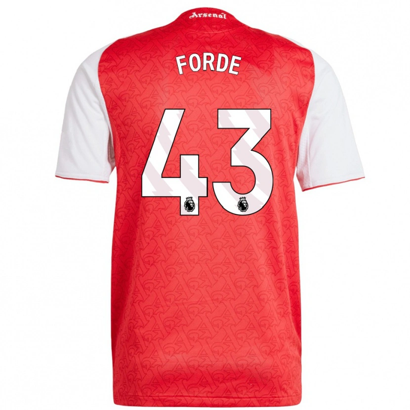 Danxen Børn Romari Forde #43 Rød Hvid Hjemmebane Spillertrøjer 2025/26 Trøje T-Shirt