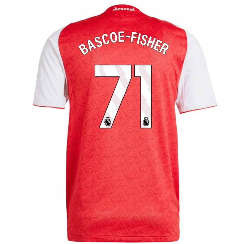 Danxen Børn Jakai Bascoe-Fisher #71 Rød Hvid Hjemmebane Spillertrøjer 2025/26 Trøje T-Shirt
