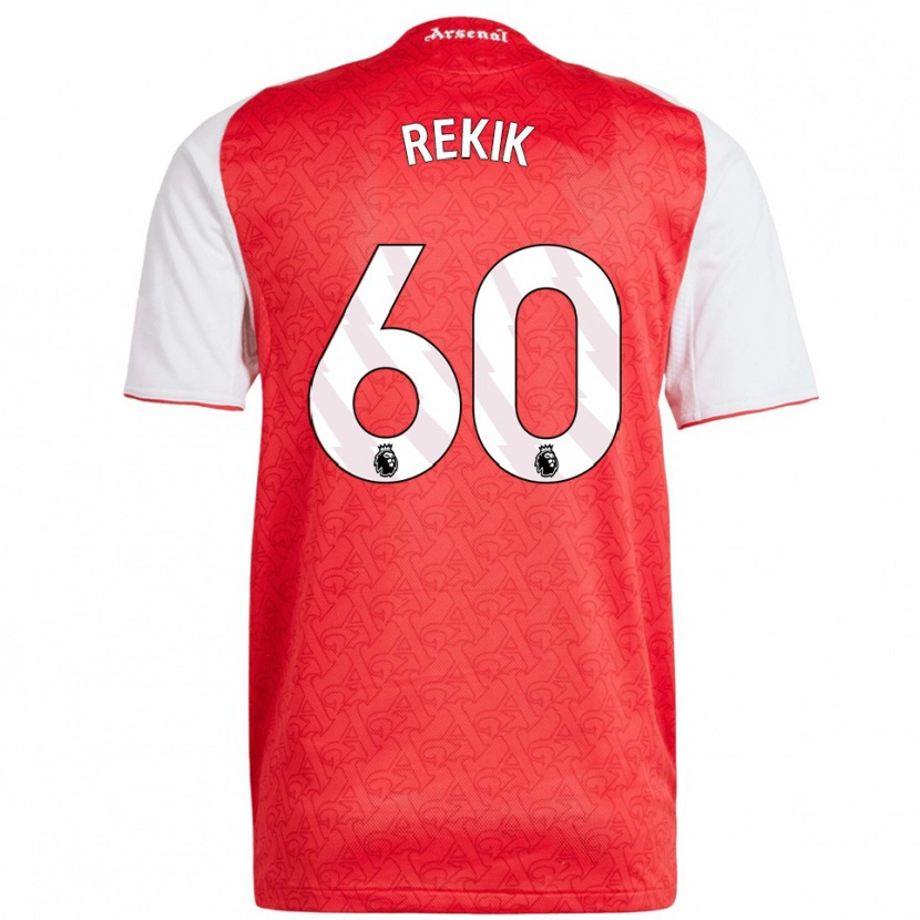 Danxen Børn Omar Rekik #60 Rød Hvid Hjemmebane Spillertrøjer 2025/26 Trøje T-Shirt