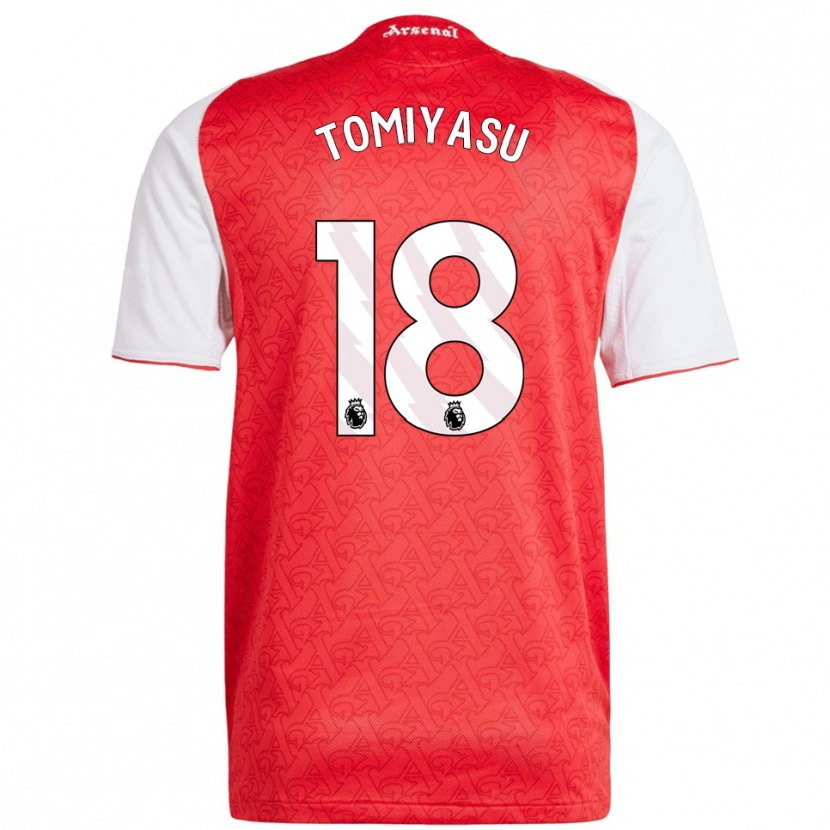 Danxen Børn Takehiro Tomiyasu #18 Rød Hvid Hjemmebane Spillertrøjer 2025/26 Trøje T-Shirt