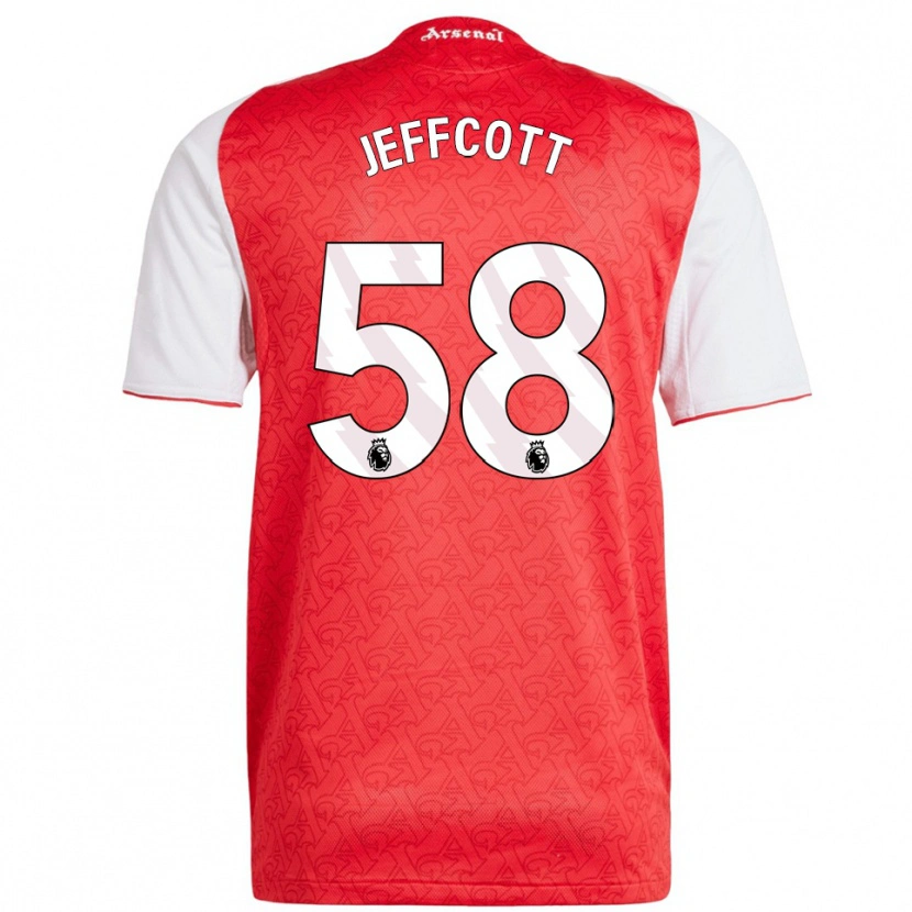 Danxen Børn Henry Jeffcott #58 Rød Hvid Hjemmebane Spillertrøjer 2025/26 Trøje T-Shirt