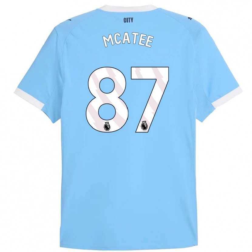 Danxen Børn James Mcatee #87 Himmelblå Hvid Hjemmebane Spillertrøjer 2025/26 Trøje T-Shirt