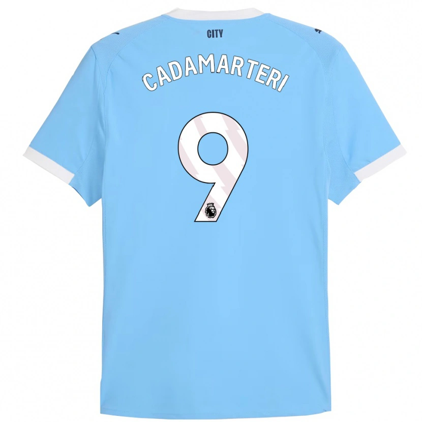 Danxen Børn Caelan Cadamarteri #9 Himmelblå Hvid Hjemmebane Spillertrøjer 2025/26 Trøje T-Shirt