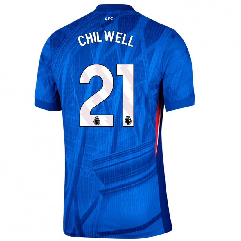 Danxen Børn Ben Chilwell #21 Blå Hvid Hjemmebane Spillertrøjer 2025/26 Trøje T-Shirt