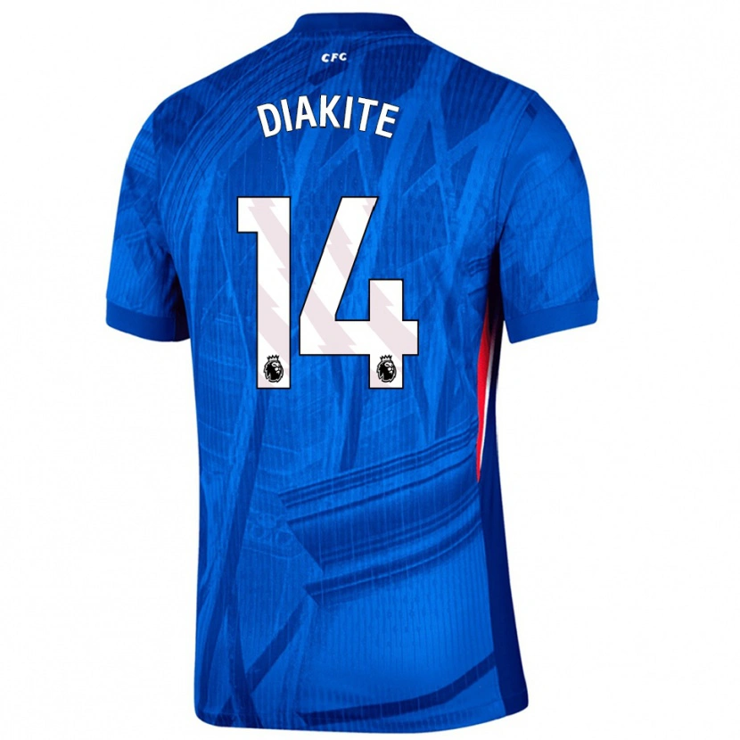 Danxen Børn Calvin Diakite #14 Blå Hvid Hjemmebane Spillertrøjer 2025/26 Trøje T-Shirt