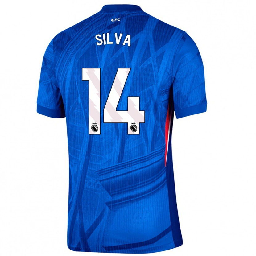 Danxen Børn Isago Silva #14 Blå Hvid Hjemmebane Spillertrøjer 2025/26 Trøje T-Shirt