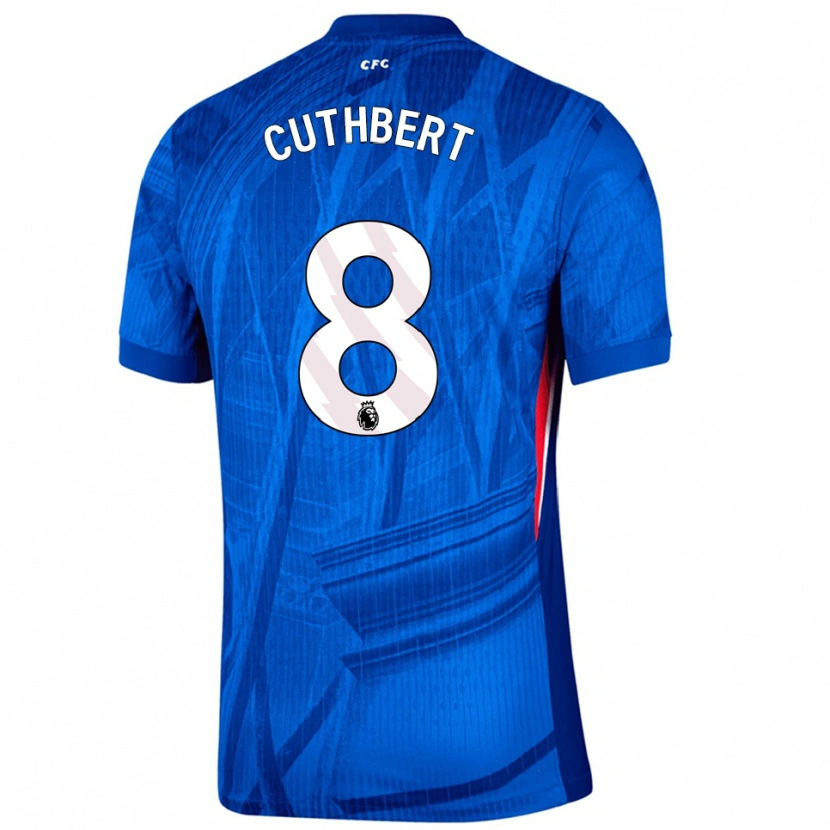 Danxen Børn Erin Cuthbert #8 Blå Hvid Hjemmebane Spillertrøjer 2025/26 Trøje T-Shirt