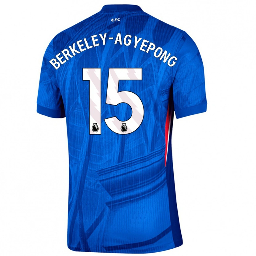 Danxen Børn Jeremiah Berkeley-Agyepong #15 Blå Hvid Hjemmebane Spillertrøjer 2025/26 Trøje T-Shirt
