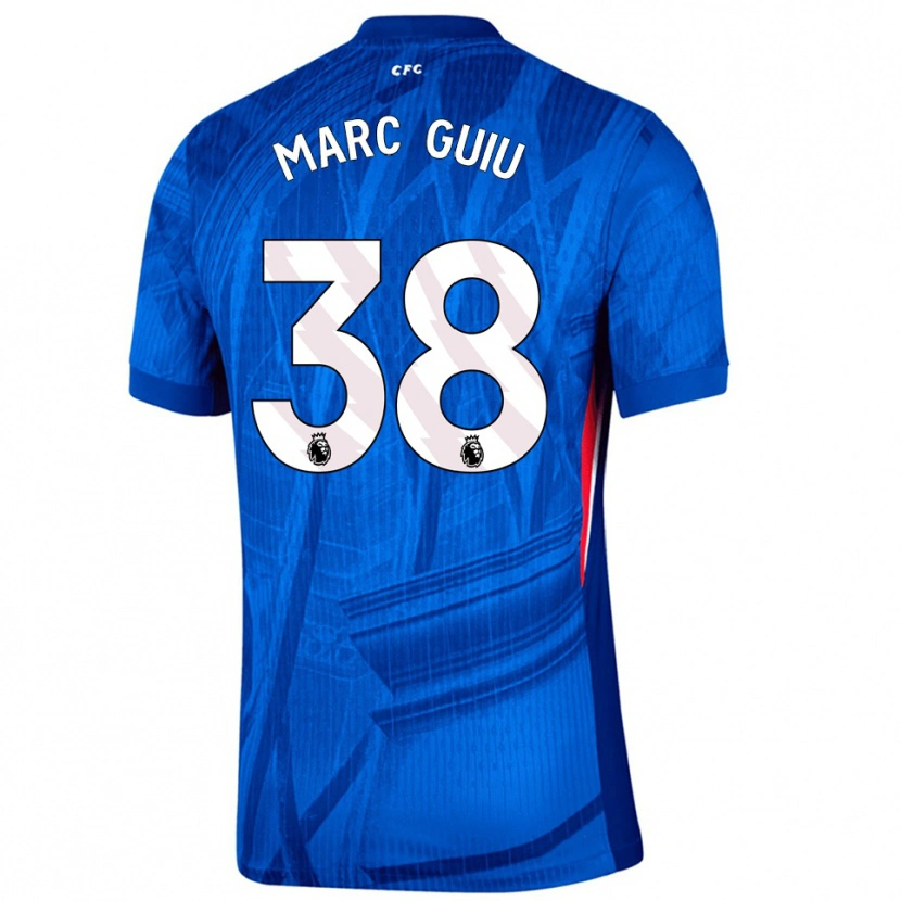Danxen Børn Marc Guiu #38 Blå Hvid Hjemmebane Spillertrøjer 2025/26 Trøje T-Shirt
