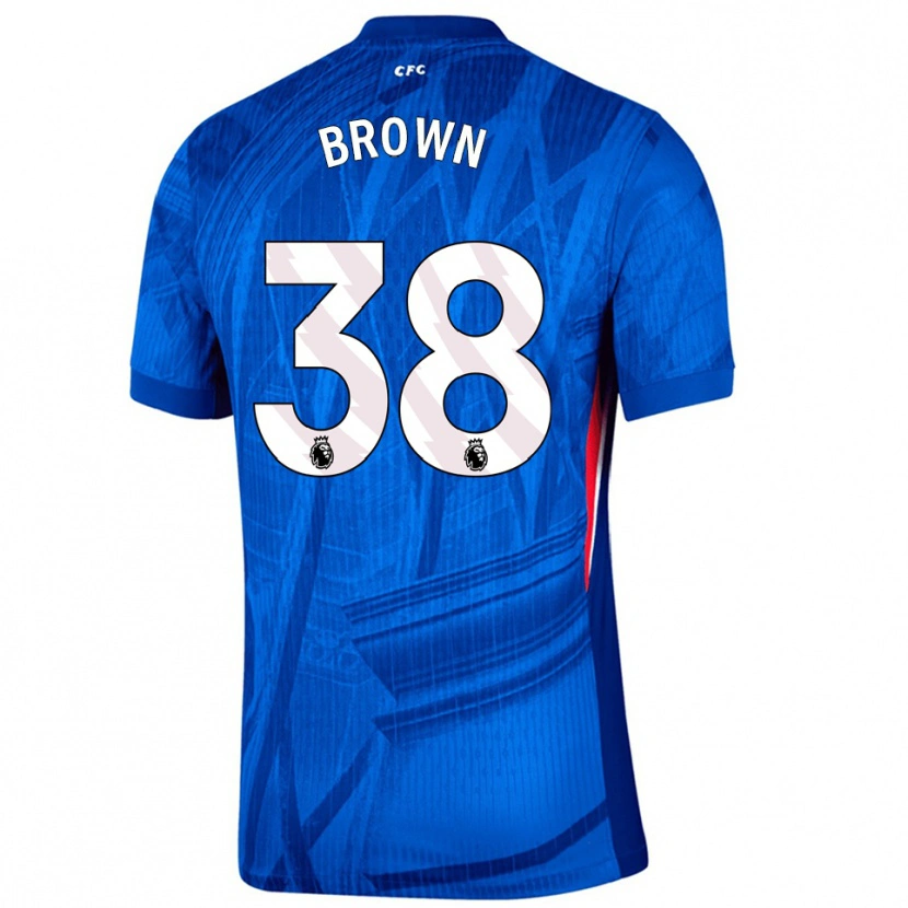 Danxen Børn Cerys Brown #38 Blå Hvid Hjemmebane Spillertrøjer 2025/26 Trøje T-Shirt
