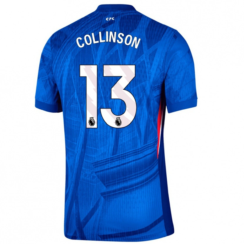 Danxen Børn Isaac Collinson #13 Blå Hvid Hjemmebane Spillertrøjer 2025/26 Trøje T-Shirt