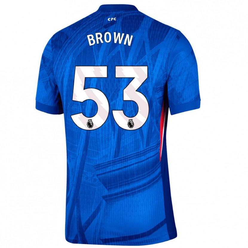 Danxen Børn Lola Brown #53 Blå Hvid Hjemmebane Spillertrøjer 2025/26 Trøje T-Shirt
