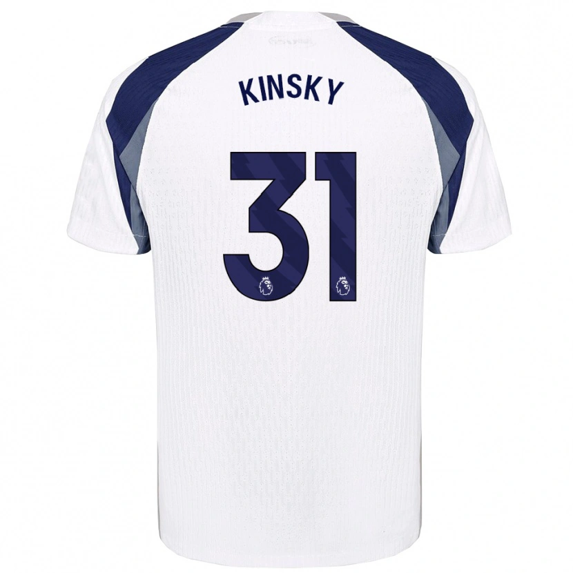 Danxen Børn Antonín Kinský #31 Hvid Navy Hjemmebane Spillertrøjer 2025/26 Trøje T-Shirt