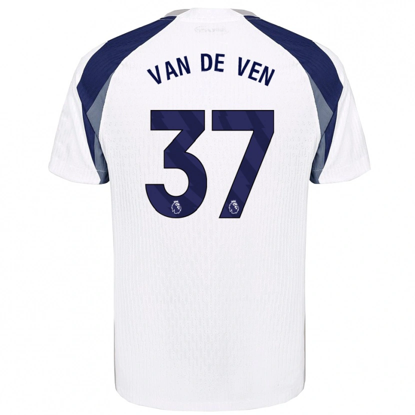 Danxen Børn Micky Van De Ven #37 Hvid Navy Hjemmebane Spillertrøjer 2025/26 Trøje T-Shirt