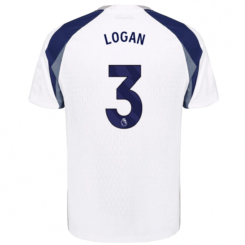 Danxen Børn Calum Logan #3 Hvid Navy Hjemmebane Spillertrøjer 2025/26 Trøje T-Shirt