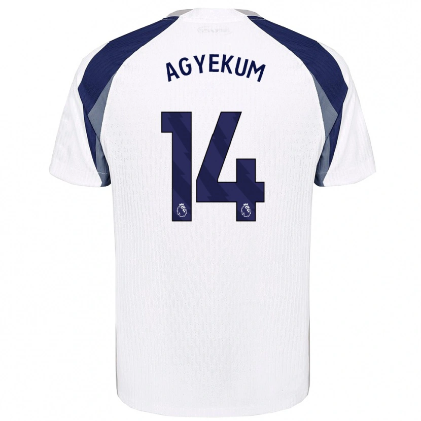 Danxen Børn Ezra Agyekum #14 Hvid Navy Hjemmebane Spillertrøjer 2025/26 Trøje T-Shirt