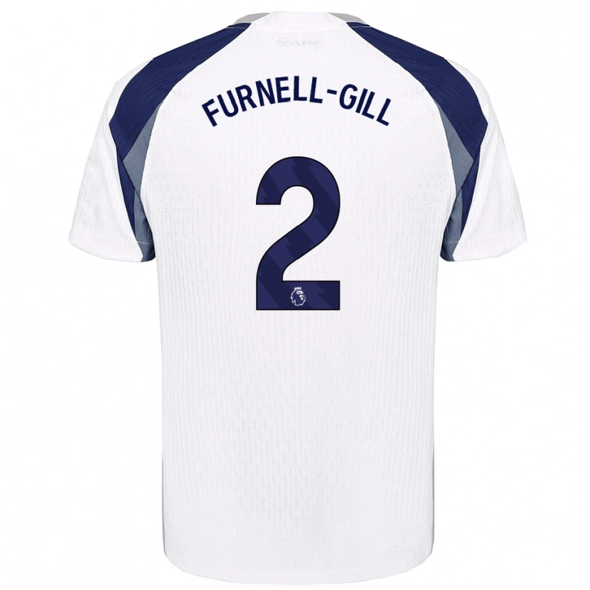 Danxen Børn Luca Furnell-Gill #2 Hvid Navy Hjemmebane Spillertrøjer 2025/26 Trøje T-Shirt